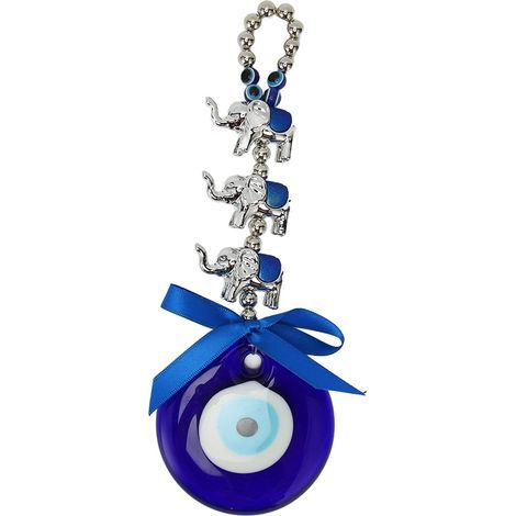 Ornement Œil Bleu Porte-Bonheur en Résine Durable - Décoration Colorée pour Voiture, Bureau ou Chambre (1/5)