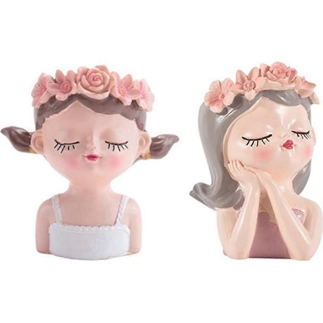 Lot de 2 Fairy Succulent pot de plante kit Drainage Hole 4 pouce intérieur Cactus pot Unique Cute fleur Vases (1/5)