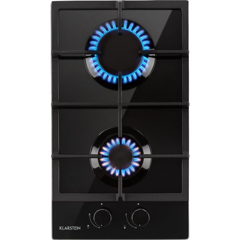 Klarstein Ignito Domino Cocina a gas con 2 quemadores Vitrocerámica Negro