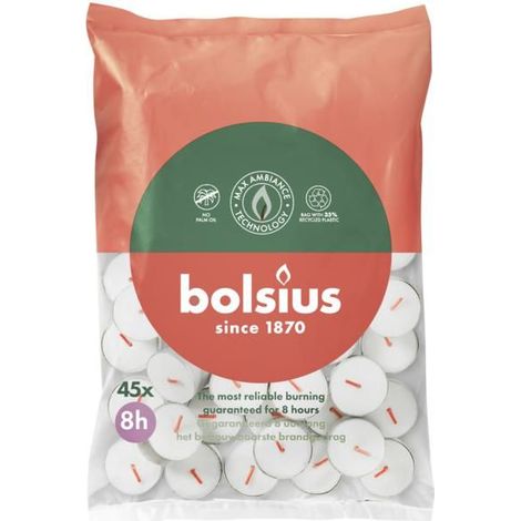BOLSIUS velas de té sin perfume 38mm 8h 45uds. (1/4)