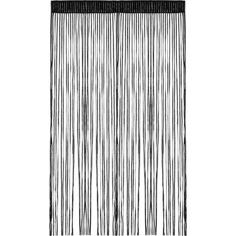 CCYKXA String Door Curtain 100x200 cm Fly Screen Door Curtain, Decorative Room Divider Curtain, Black Fringe Curtains for Balcony, Bedroom, Wedding, Cafe, Restaurant