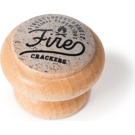 Pomo de madera con acabado con ilust. retro, dimensiones:38x38x30mm Ø:38mm - (1/3)