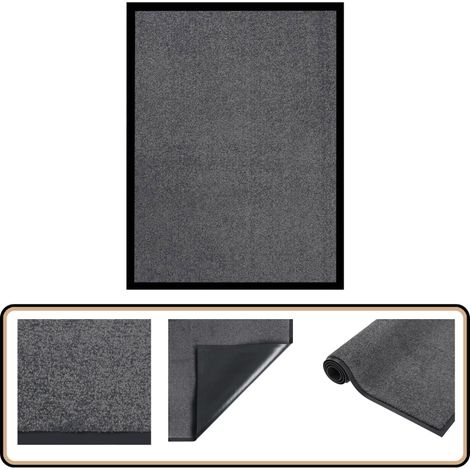 Paillasson Anthracite 40x60 cm - Tapis D'entrée - Paillasson Intérieur - Paillasson Extérieur - Tapis Absorbant - Tapis Antidérapant (1/5)