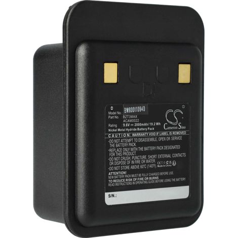 vhbw Akku kompatibel mit Bullard Heiman T4 MAX Medizintechnik (2000 mAh, 9,6 V, NiMH)