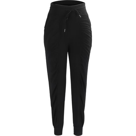 Pantalon de jogging décontracté pour femme en polyester, ample et stylé pour le sport, la course, couleur noire taille M (1/5)