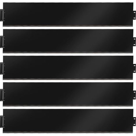 Bordure de pelouse en métal 20m x 15cm noire, acier galvanisé flexible, délimitation durable pour jardin et cour (1/5)