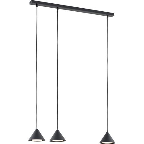 Sospensione Minimal Skadi 3 Luci In Acciaio Nero (1/5)