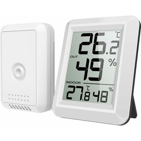 Indoor and outdoor thermometer, connected thermometer with wireless outdoor sensor, hygrometer thermometer (1/5)