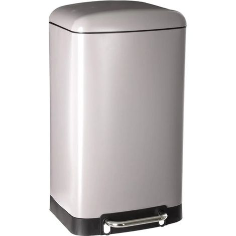 Papelera / cubo de basura / contenedor de residuos con pedal Taupe 30L Ariane (1/5)