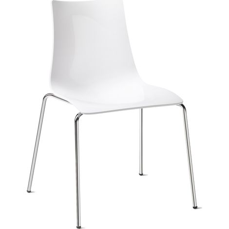 Chaise design, Chaise Zebra antishock 4 pieds métal Blanc en Plastique, Scab design