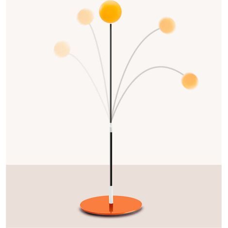 Pelota de juguete elástica para gatos con mango largo e interactivo que se adapta al soporte con ventosa, ideal para jugar al tenis de mesa. Incluye 5 pelotas de repuesto. (1/5)