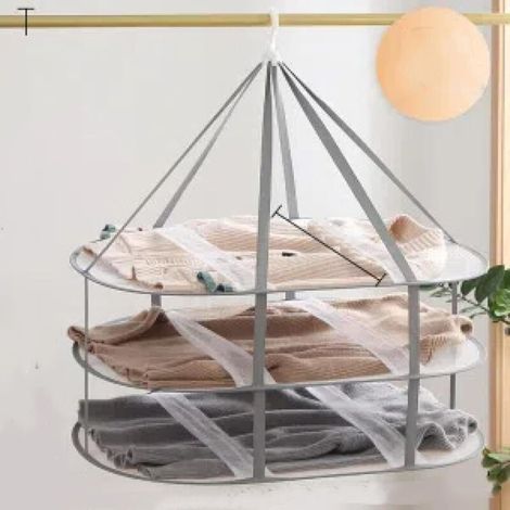 Stendibiancheria pieghevole di grandi dimensioni, stendino piatto in rete per maglioni, capi delicati e costumi da bagno. (1/4)