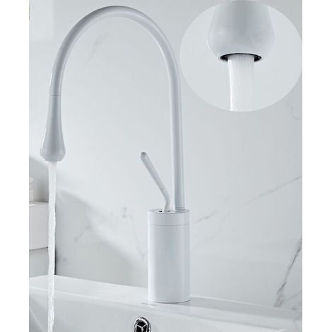 Grifo de lavabo europeo creativo de latón blanco (1/4)