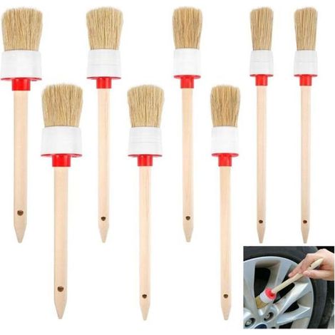 6-teiliges Set runder Holzpinsel (20 mm, 25 mm, 30 mm, 35 mm) zum Schablonieren, Wandmalen und für die Inneneinrichtung (1/5)