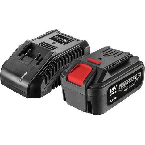 GRAPHITE Batteria 4ah con caricabatterie E+ Kit: 58G004 (Energy+ 18 V, batteria de ioni di litiode 4,0 Ah) 58G002 (caricabatterie de Energy+ batteria, 2,3 A), garantisce la ricarica senza rischio de p (1/7)
