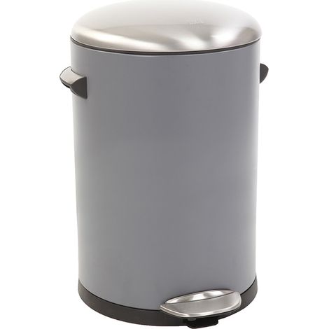 EKO - Poubelle à pédale Belle Deluxe 12 litres - Steel Plastic - gris, sandcoated