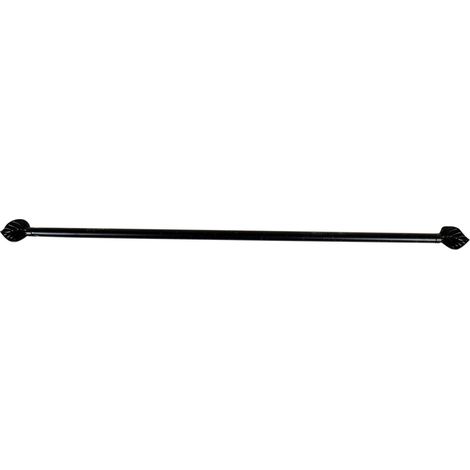 Tringle à rideaux métal 60-80 cm – Embouts feuille noir – Installation facile sans perçage – Compatible PVC, bois, aluminium – Ateliers 28