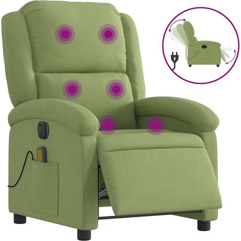 Maison Exclusive - Massagesessel Elektrisch Hellgrün Samt