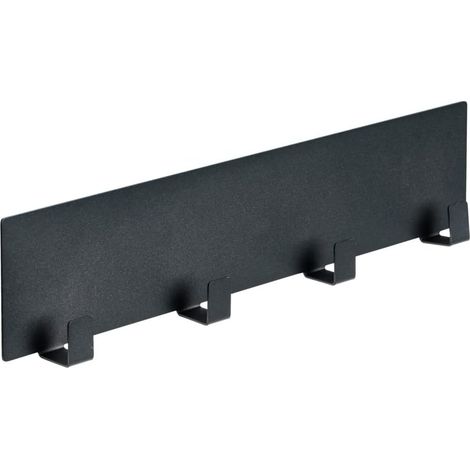 Barre à Crochets magnétique Noire, Accessoire Black Outdoor Kitchen, 4 Crochets pour Suspendre torchons & ustensiles, Fixation Rapide sans perçage sur Surfaces métalliques, 30 x 6,5 x 2 cm