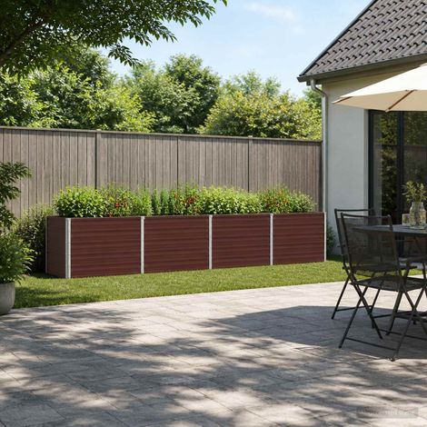 vidaXL Cama de Jardín Elevada Marrón 320 x 40 x 55 cm (1/5)