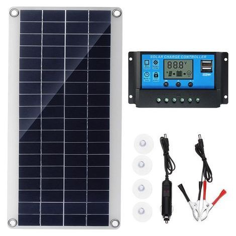 Panneau solaire 300W 12V – Kit avec contrôleur de charge 20A – Silicium polycristallin – Pour camping, yacht, éclairage extérieur (1/5)