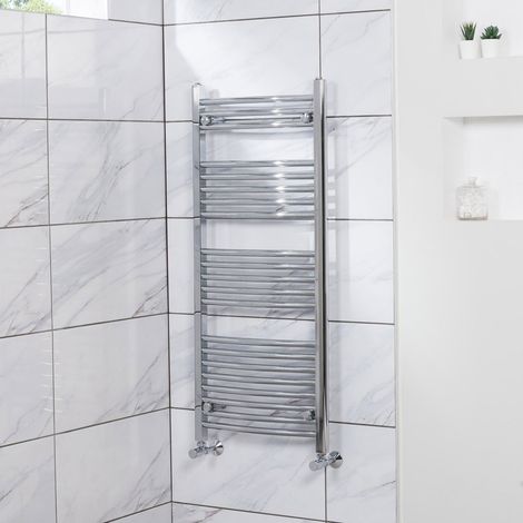 Curved Heated Towel Rail Radiator Bathroom Central Heating Ladder Warmer Rad 1150x500mm Chrome (1/5)