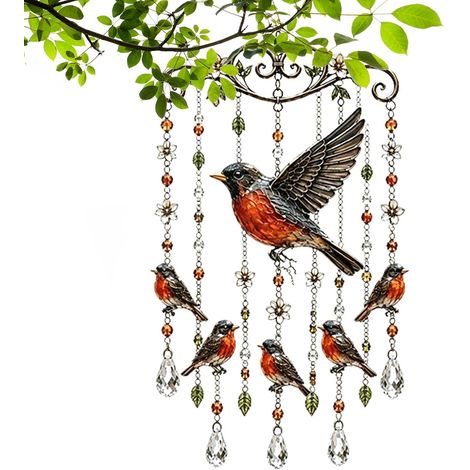 Robin Windspiele für den Außenbereich Garten Robin Windglocken Elegantes Windspiel für Zuhause, Wohnung, Garten, Patio, Hof, Innenhof, Terrasse, Balkon, , (1/5)