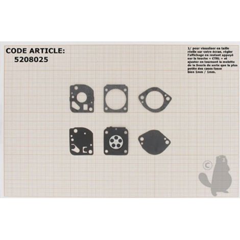Kit Membranes Et Joints Carburateur Adaptable Stihl Modèles Fs100. Remplace Origine Zama Gnd-95.