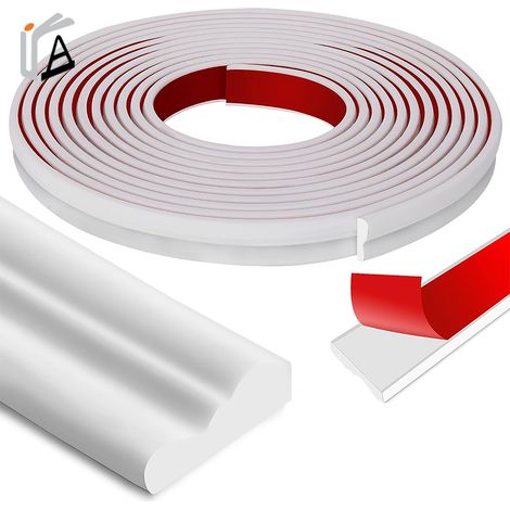 Dalles de vinyle d'extérieur et bordures d'angle de 2 m - Bande décorative souple en PVC - Décoration de mobilier blanche (1/4)
