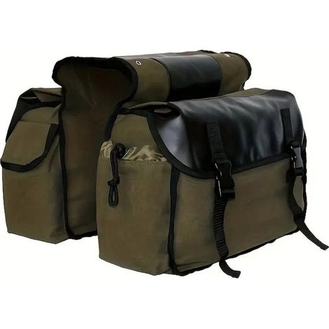 Borsa doppia per bicicletta - 38 x 27 x 15 cm - Impermeabile - Con tasche laterali - Portapacchi - 30L - Borsa per ruota posteriore - Borsa doppia - 38 x 27 x 15 cm (1/3)