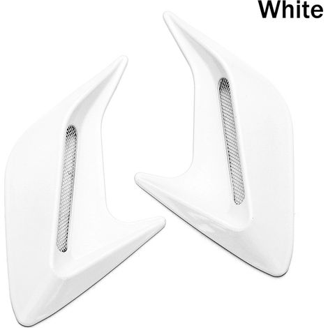 (WG04-Blanc) 1 paire d'ailettes de requin en fibre de carbone pour capot, accessoires de décoration et de modification automobile (1/5)