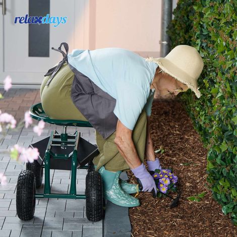 Asiento de jardin movil con almacenamiento