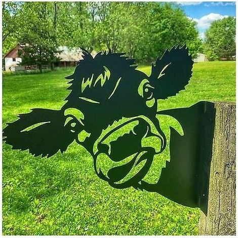Métal Art Jardin Pendentif Décoration Vache Scout Cheval Mouton Poulet Jardin Jardin Broche Vache Ornement En Acier Silhouette Artisanat (1/5)