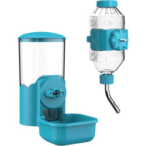 Distributeur d'eau et de nourriture automatique pour animaux, abreuvoir et mangeoire suspendus pour cage, capacité 500ml et 1L (1/5)