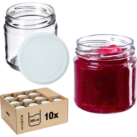 Bocaux en verre, capacité de 200 ml, diamètre de capuchon de 66 mm, lavables au lave-vaisselle, joint hermétique, sûr pour les aliments (1/5)