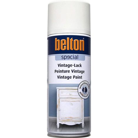 Bombe de peinture - Blanc craie - Effet vintage - Bois et métal - Belton