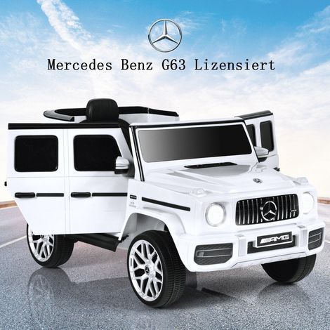 Elektrisches Aufsitzauto für Kinder mit Musik und Lichtern, Weiß