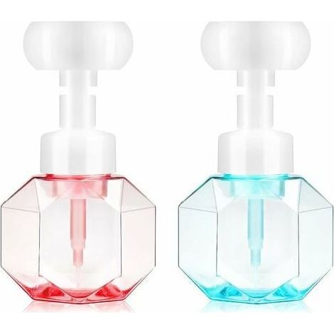 2 Pcs 300ml Flower Shape Foam Bottle Dispenser Empty Foaming Hand Soap Pump Refillable Plastic Bottles Cosmetic Containers (1/5)