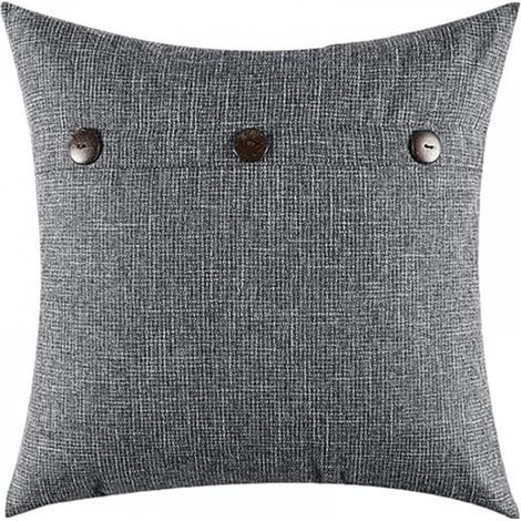 Housse de coussin, garnissage coussin 45x45 cm - gris - polyester (1/5)
