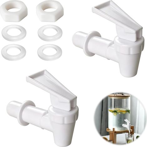 Grifo de plástico de 18 mm para dispensador de bebidas y jarra, paquete de 2 (1/5)