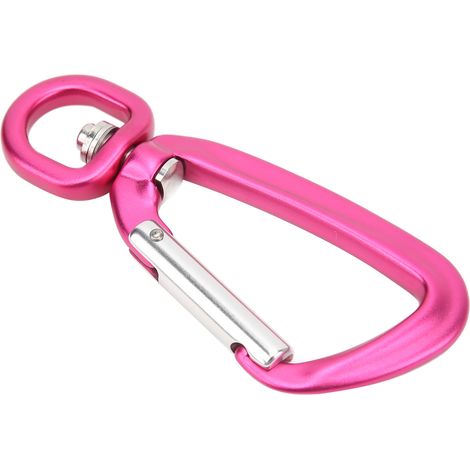 Mousqueton à œillet rotatif en alliage d'aluminium pour laisses, hamacs et porte-clés pour animaux de compagnie, rouge rose (1/5)