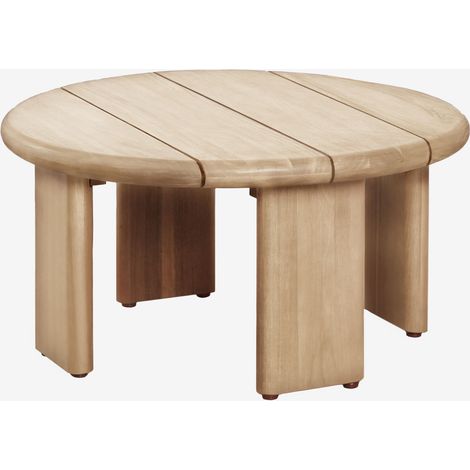 SKLUM Runder Beistelltisch (Ø70 cm) aus Famara-Akazienholz              Helles Akazienbraun                     
