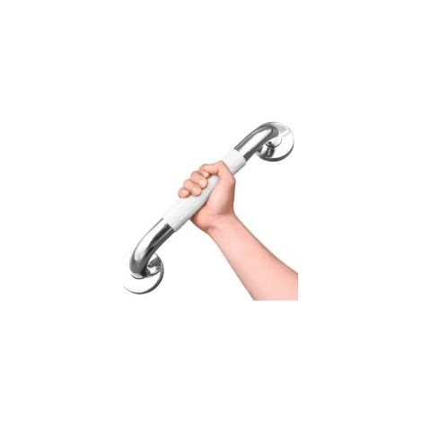 30 cm Sicherheits-Haltegriff für die Badewanne, Wand-Haltegriff aus Edelstahl für Badezimmer, Kinder-/Seniorensicherheit, Weiß, rutschfest mit Leuchtstoffröhre - Crezuo