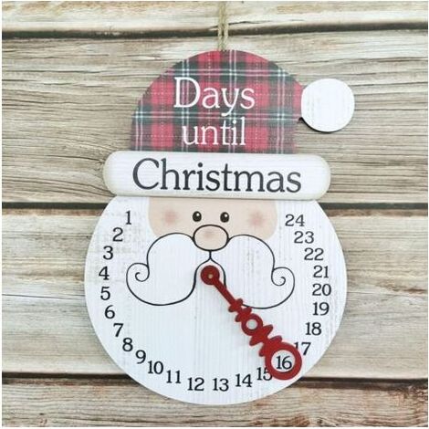 Hölzerner Adventskalender, 1 Stück, Weihnachtsmann-Schneemann-Anhänger, Weihnachtskalender-Anhänger, Tischdekoration für die Weihnachtsfeier (1/5)