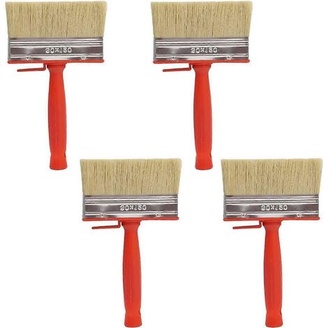 Lot de 4 pinceaux de 12 cm (4,7 pouces) pour la peinture de clôtures et abris de jardin, adaptés à tous types de travaux de peinture. (1/5)