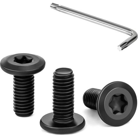30 Pièces Vis à Tête Plate Torx Noir M5 x 12 mm Vis à Six Pans Creux en Acier Inoxydable A2 V2A Boulons de Meubles Hexagonale avec Clé T25 Filetage Complet (1/5)