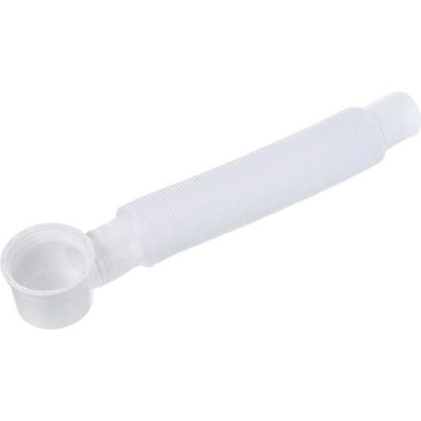 Tuyau de vidange de baignoire de 28 cm, flexible et réglable, blanc, lot de 1 (1/4)