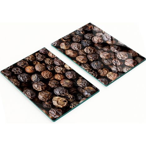 Tablas decorativas de cristal para cortar y servir con dise帽o de granos de pimienta, 2x40x52 cm.