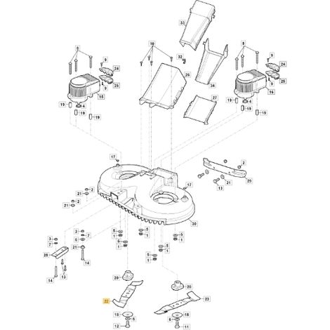 ORIGINAL STIGA Rasentraktor freedom 28e rechts Kombi-Messer 184109506/0
