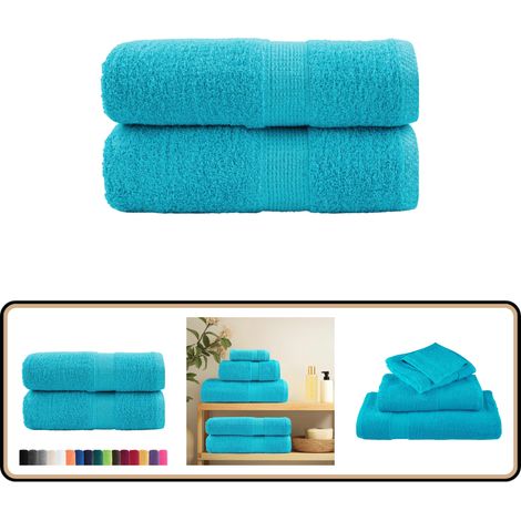 Serviettes d'invité de qualité supérieure SOLUND 2 pcs - Serviettes Invité - Serviettes De Toilette - Serviettes De Bain - Serviettes En Coton - Serviettes Douces (1/5)